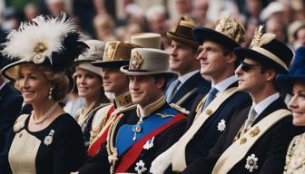 Royals des britischen Königshauses tragen Federhut und Robe bei Ordenszeremonie in Windsor